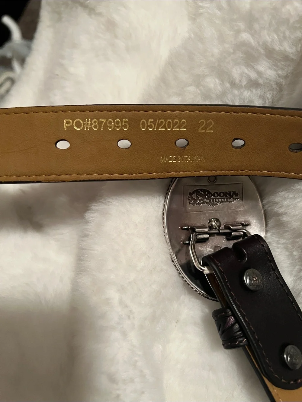 Girls Ariat belt with Pink Rhinestone Nocona Buckle
